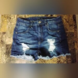 Bluenotes High Waisted Distressed Denim Shorts